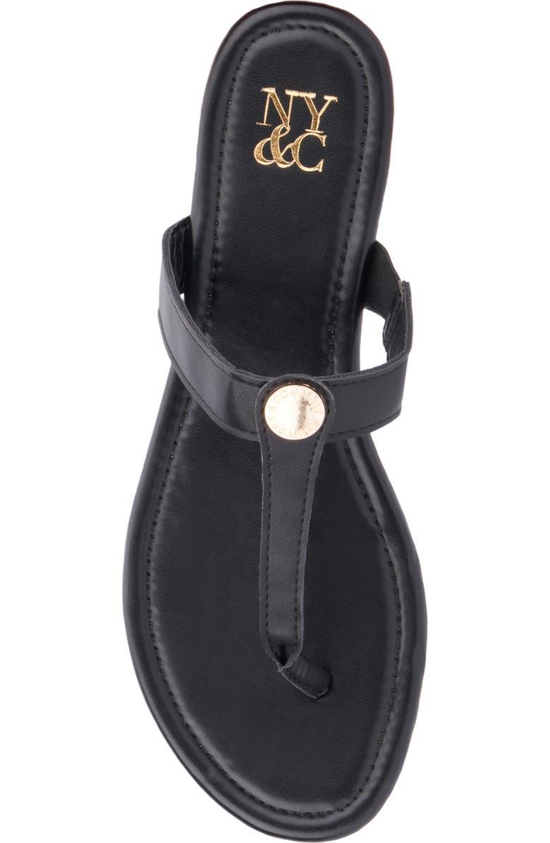 NEW YORK AND COMPANY Adonia T-Strap Sandal, Alternate, color, Black