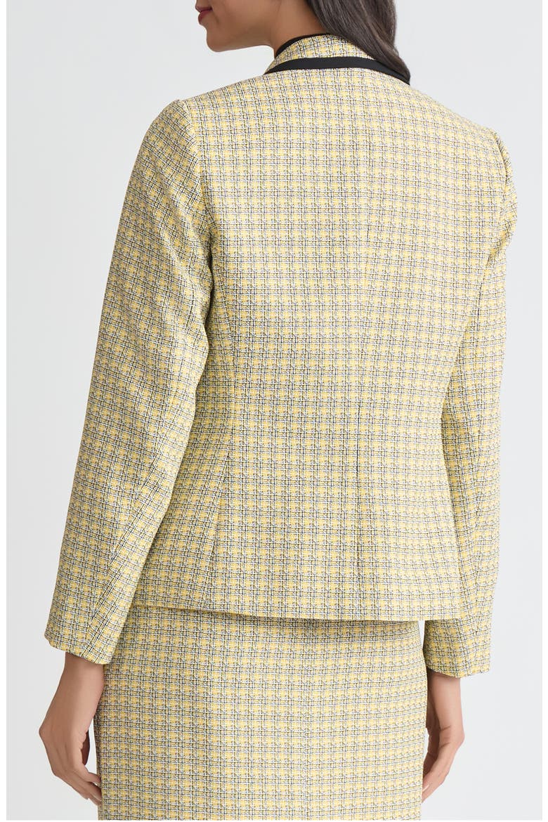 Faux Double Breasted Blazer, Alternate, color, BLACK/ PALE YELLOW MLT