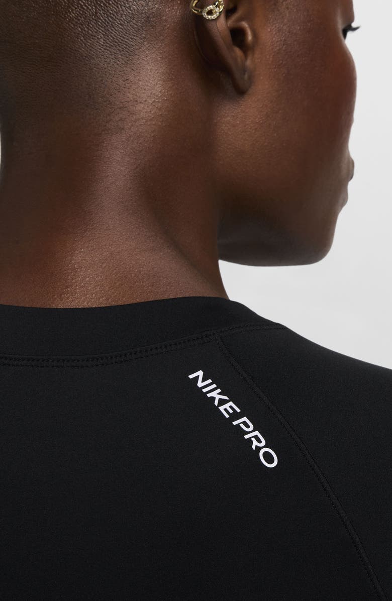 Nike Pro Dri-FIT Short Sleeve Top, Alternate, color, Black/White