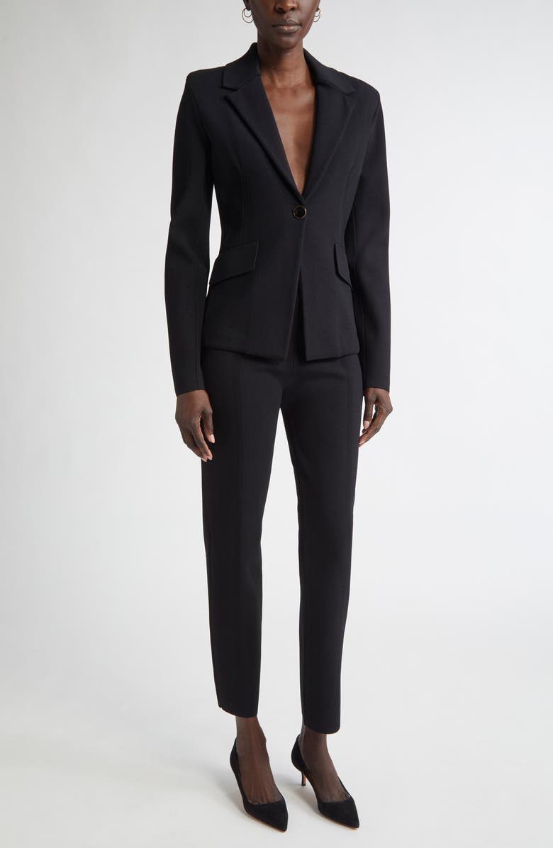 ST. JOHN Harper One-Button Knit Jacket, Alternate, color, Black