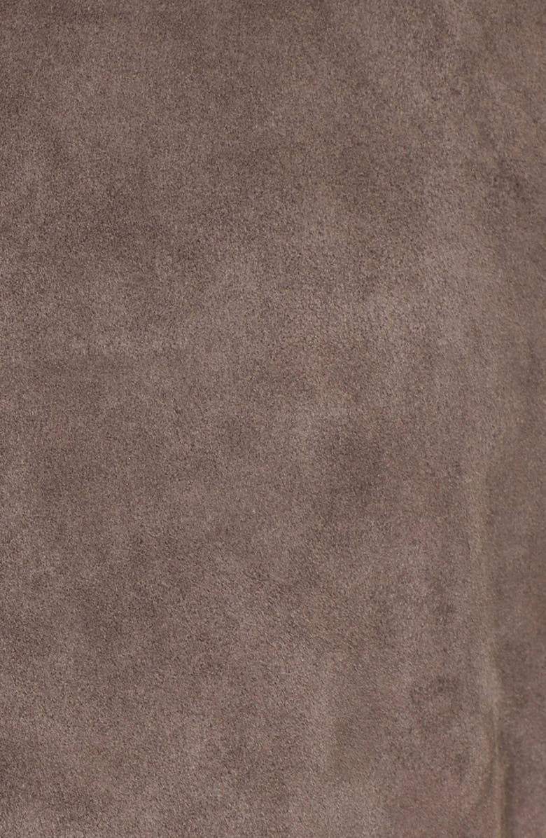 Fabiana Filippi Crepe Trim Suede Dress, Alternate, color,