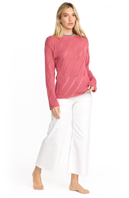 Billabong Sun Lum Open Stitch Sweater In Pink