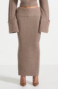 Manière De Voir Lyra Knit Maxi Skirt with Foldover