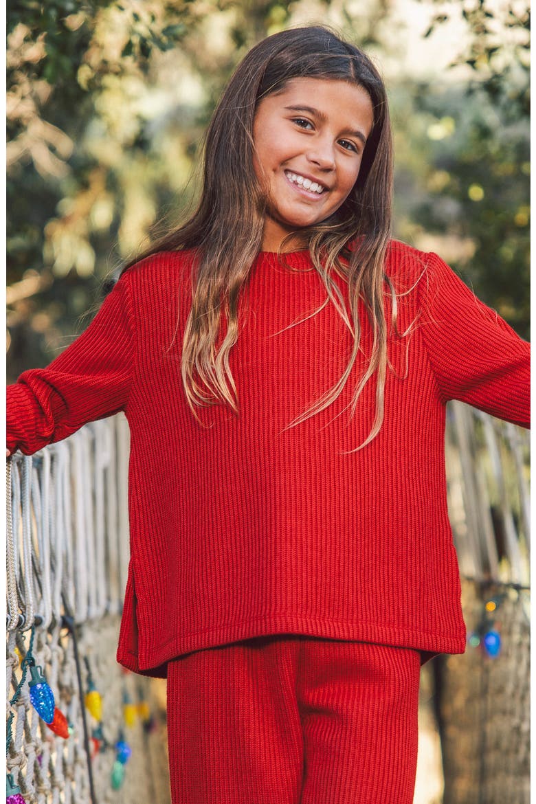 Woodland Sweater & Pants Set, Alternate, color, RED VELVET