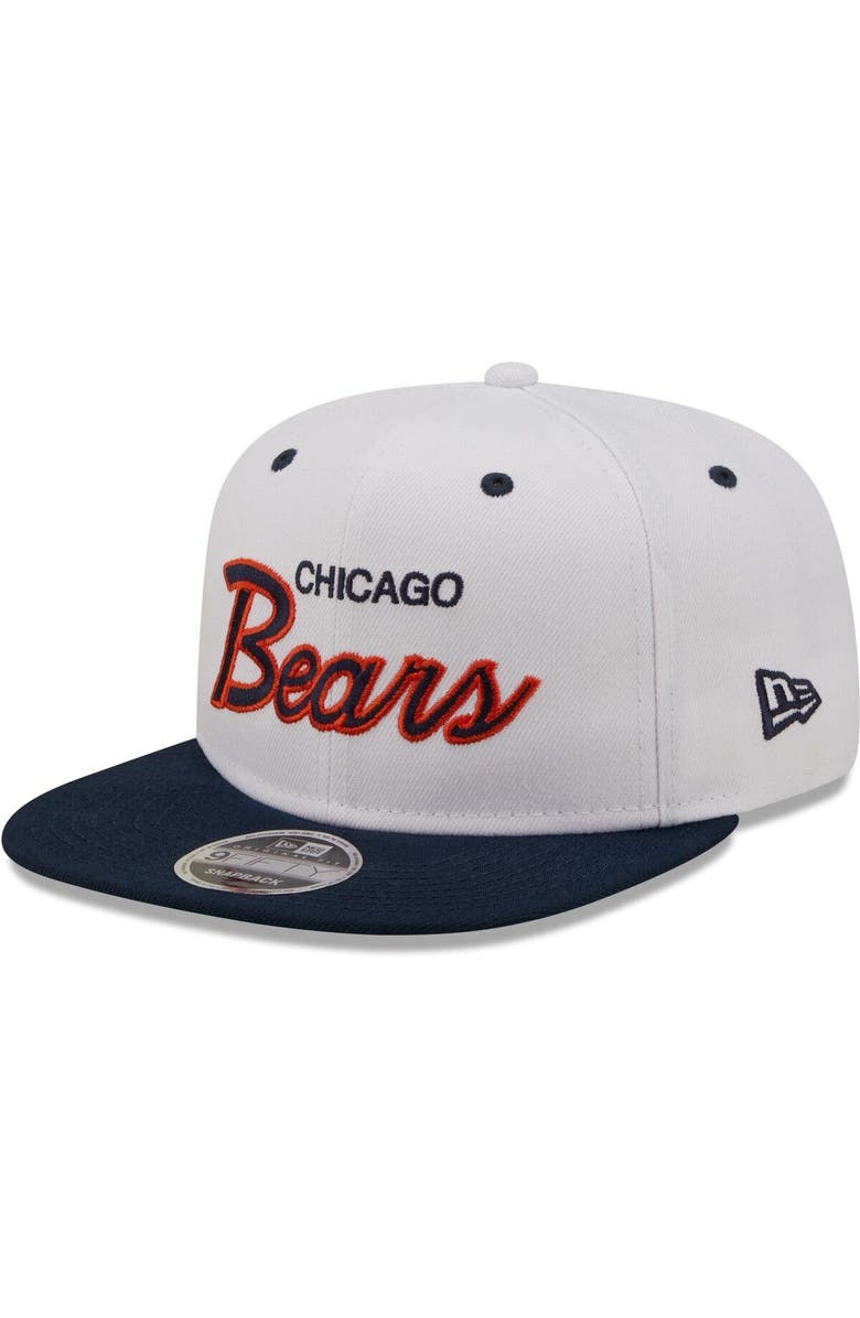 New Era Men's New Era White/Navy Chicago Bears Sparky Original 9FIFTY Snapback Hat, Main, color, 