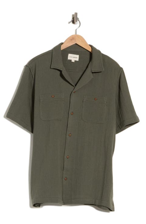 Textured Cotton Camp Shirt