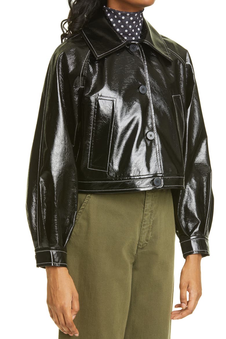 Bracca Faux Leather Jacket, Alternate, color, BLACK