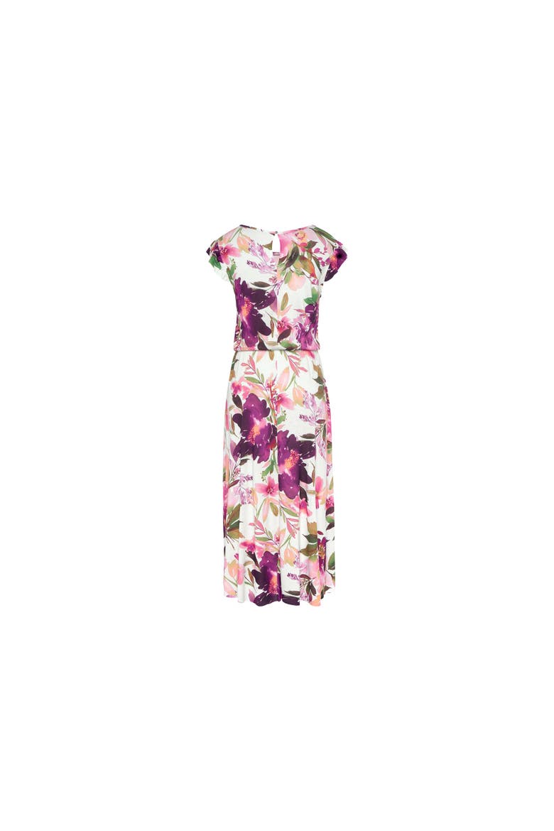 Flutter Sleeve Dress, Alternate, color, White Printed