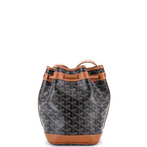 Pre-owned Goyard Goyard Petit Flot Bucket Bag Coated Canvas Pm In Brown