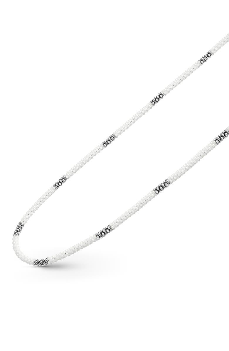 LAGOS White Caviar Beaded Necklace, Alternate, color,