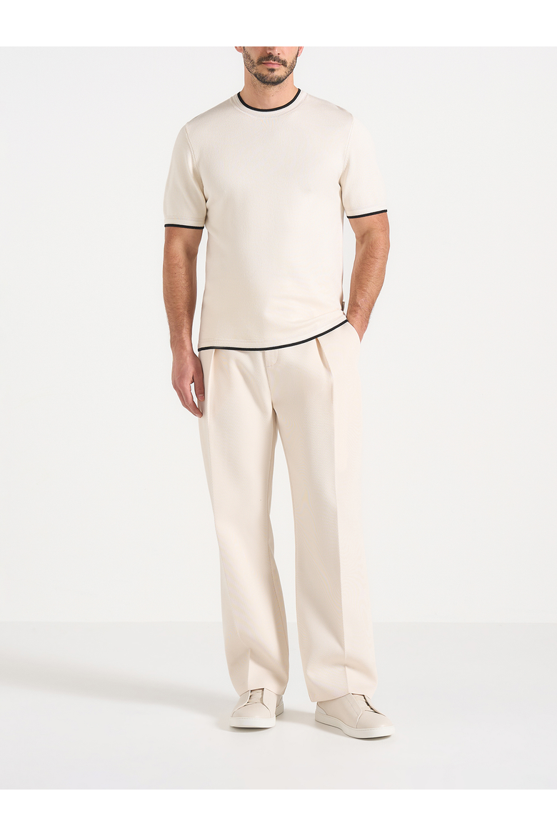 Dorian Pleated Tailored Trousers, Alternate, color, Cream