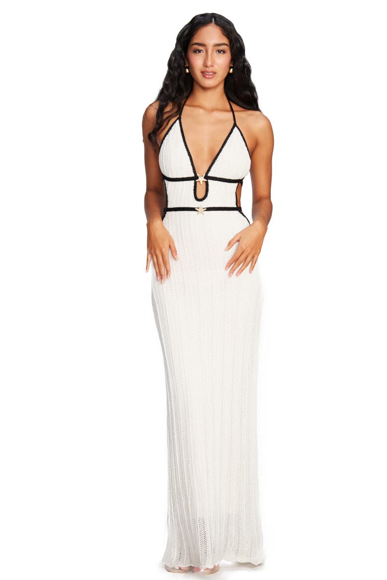 Ariel Knit Cover-Up Maxi Dress, Alternate, color, WHITE