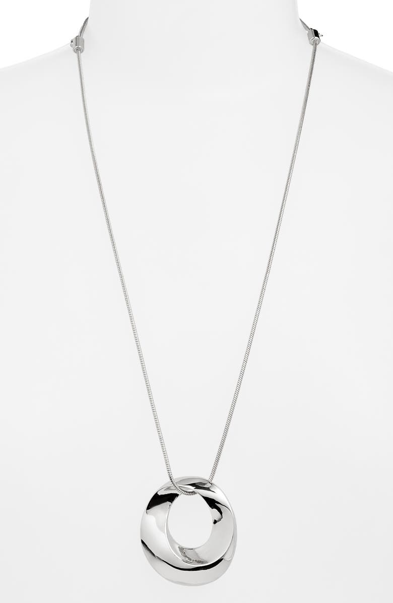 Nordstrom Bold Sculptural Twist Pendant Necklace, Alternate, color, Silver