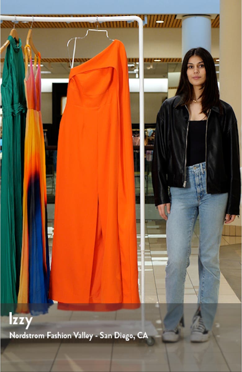 Elycia Capelet Stretch Crepe Gown, sales video thumbnail