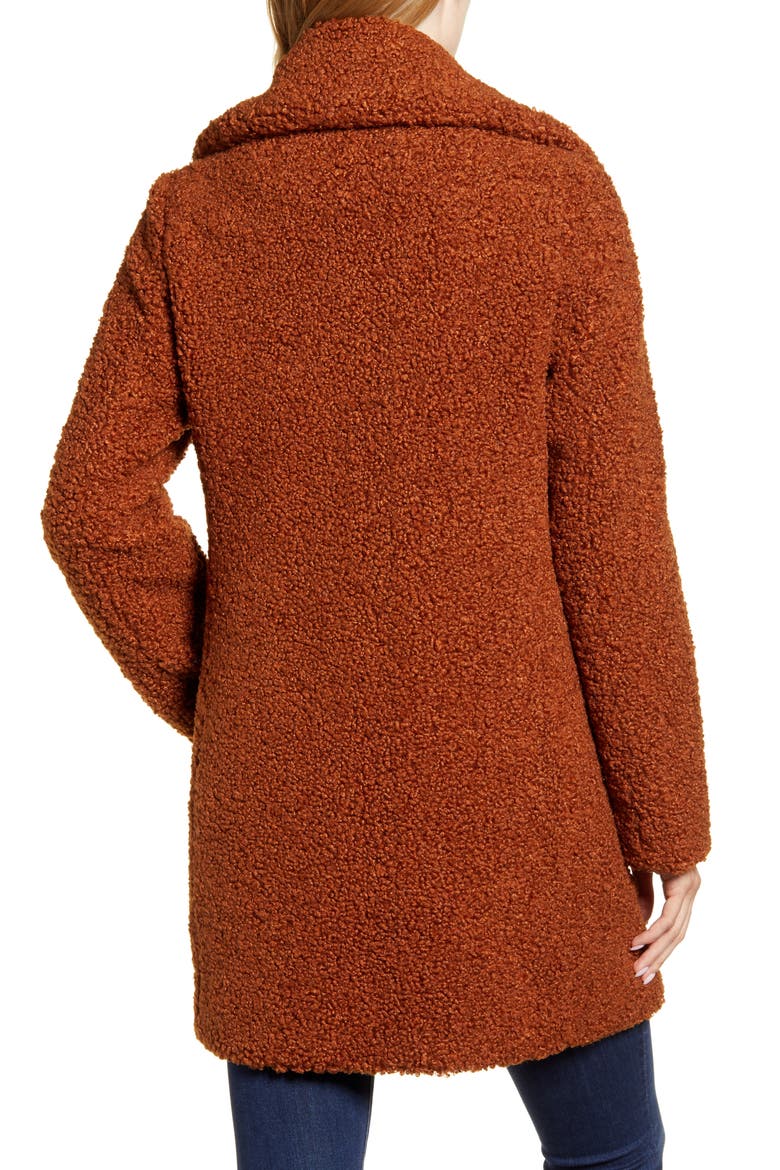 Faux Fur Teddy Coat, Alternate, color, COGNAC