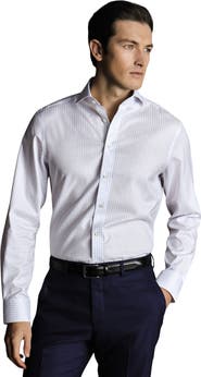 Charles Tyrwhitt Check Non-Iron Twill Cutaway Slim Fit Shirt Single Cuff