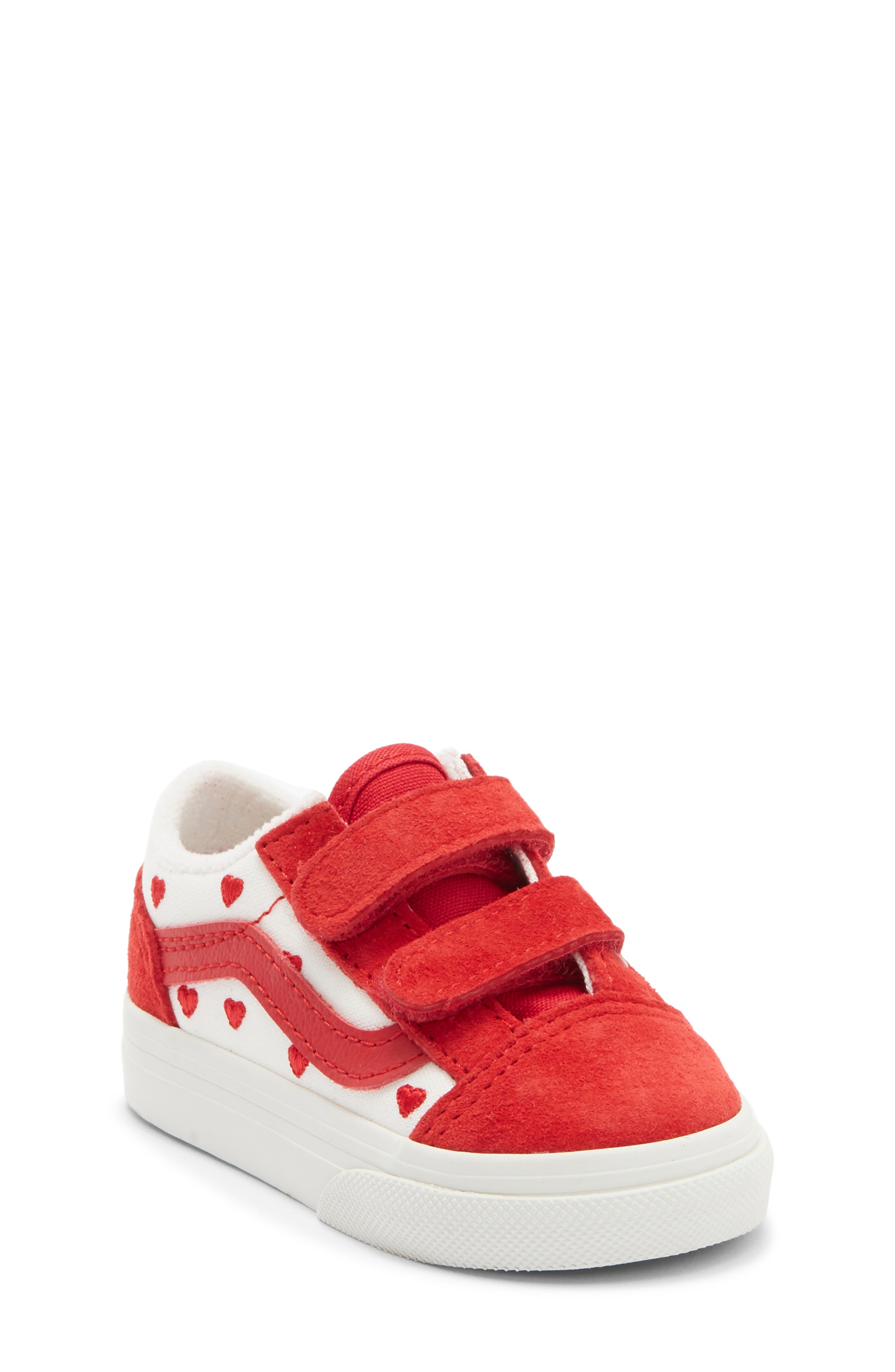 Vans Kids' Old Skool V Sneaker, Main, color, Valentines Red/True White