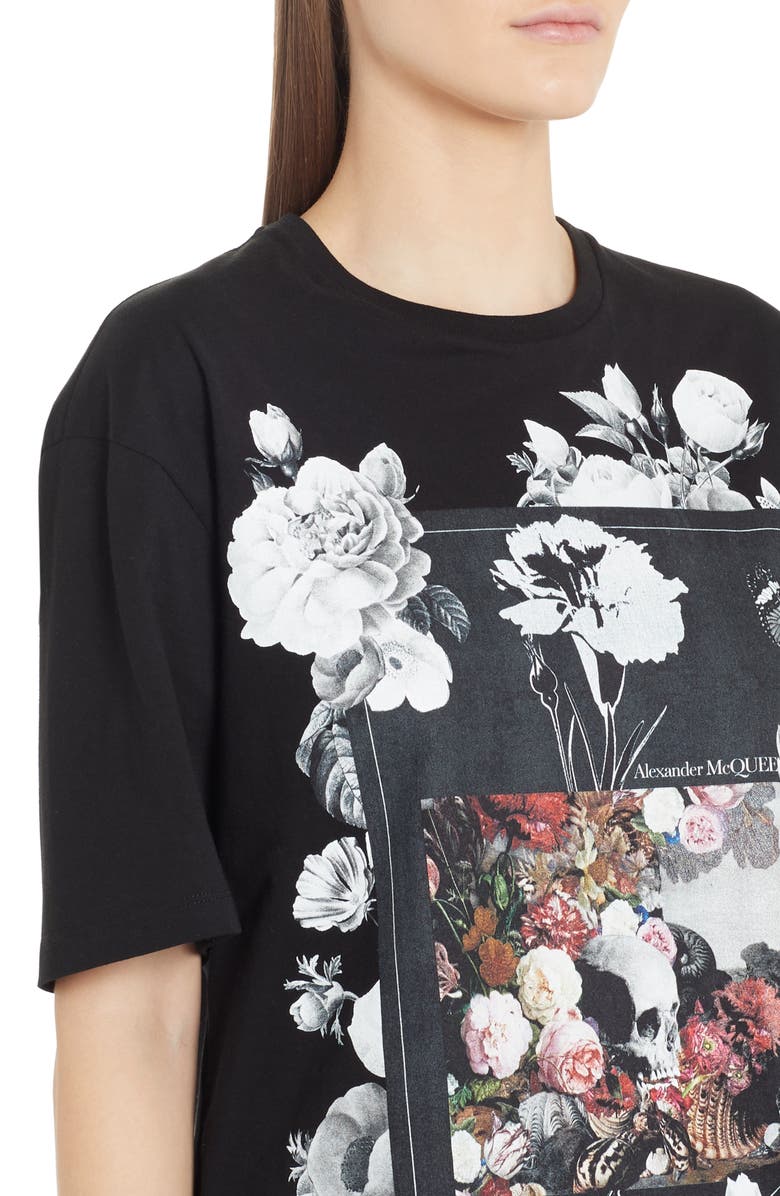 McQueen Alexander McQueen Rose Album Graphic Tee, Alternate, color, 
