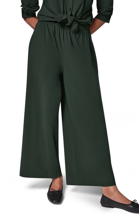 Relaxed Mid Rise Ankle Wide Leg Pants