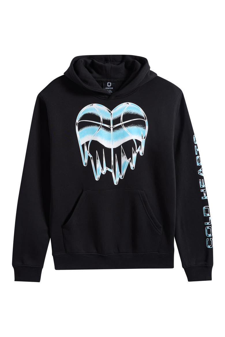 Kids' Cold Hearts Iced Graphic Hoodie, Main, color, BLACK