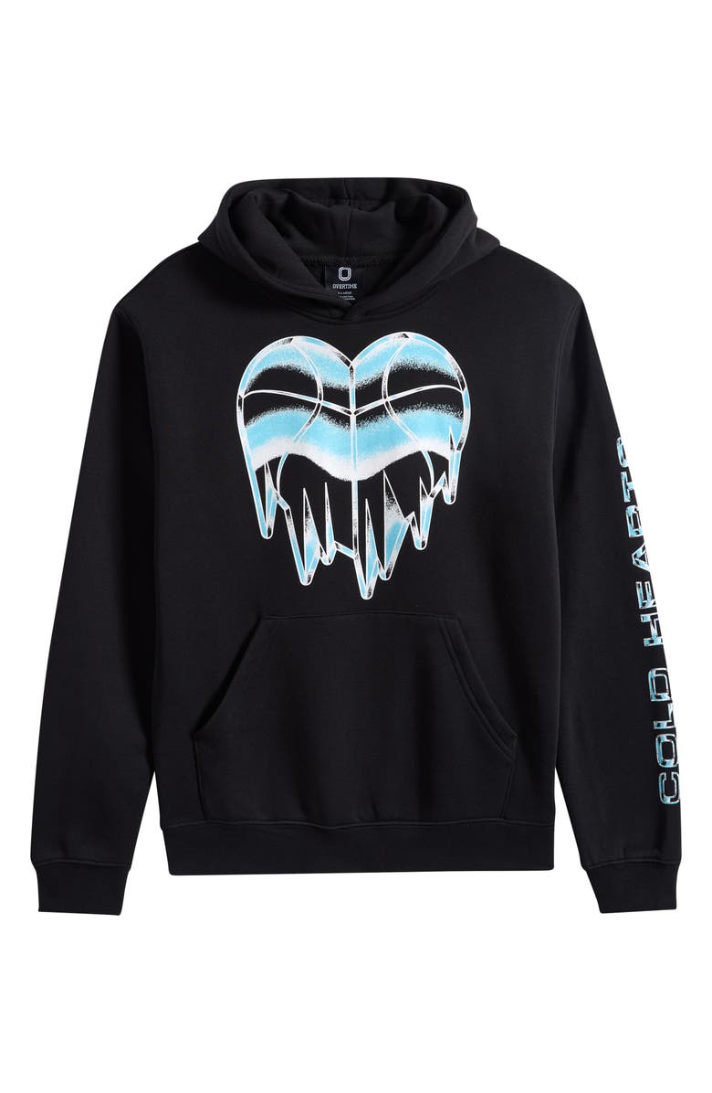 OVERTIME Kids' Cold Hearts Iced Graphic Hoodie, Main, color, Black