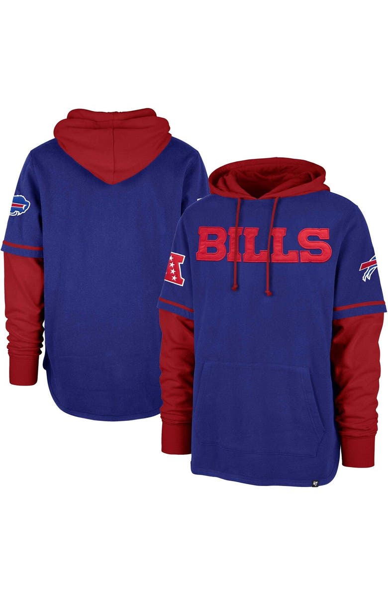 '47 Men's '47 Royal Buffalo Bills Shortstop Pullover Hoodie, Main, color, Royal