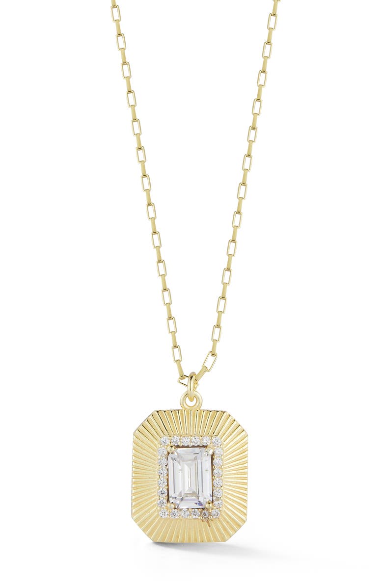 SPHERA MILANO Cubic Zirconia Pendant Necklace, Main, color, Gold