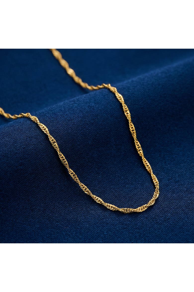 10k Gold Singapore Chain Necklace, Alternate, color, 10k Yellow Gold