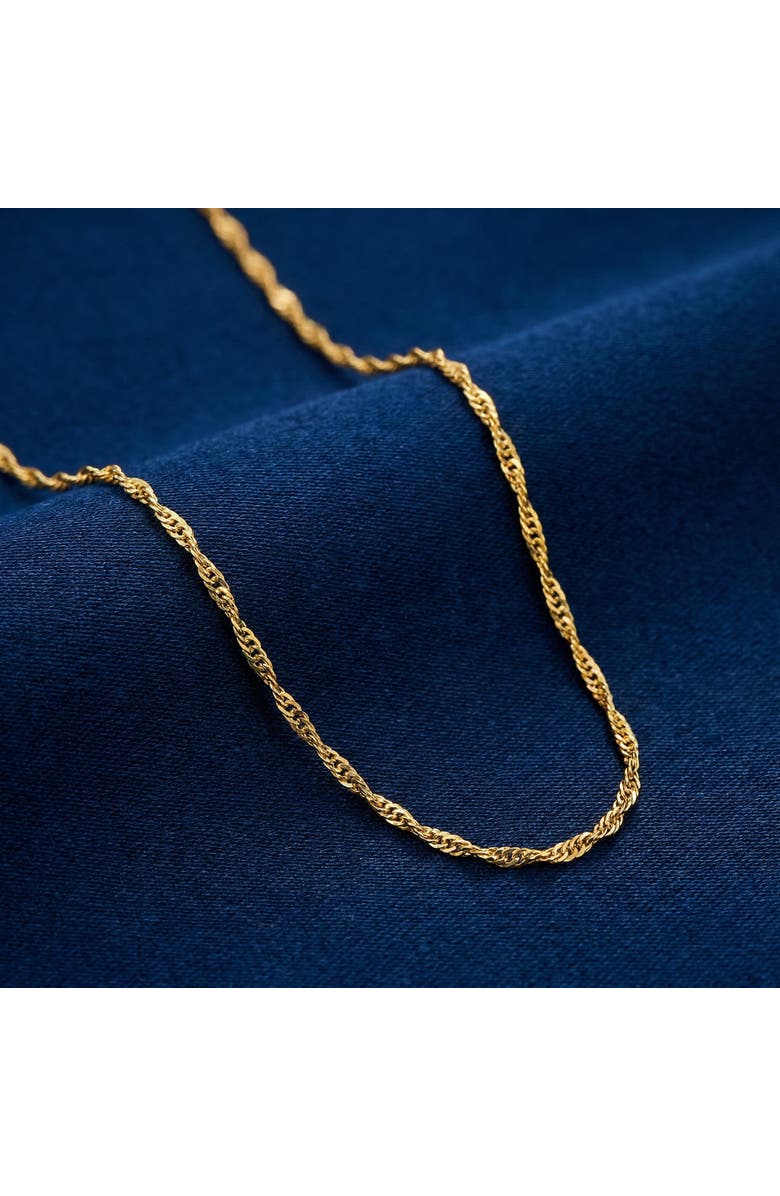 Bliss Diamond 10k Gold Singapore Chain Necklace, Alternate, color, 10K Yellow Gold