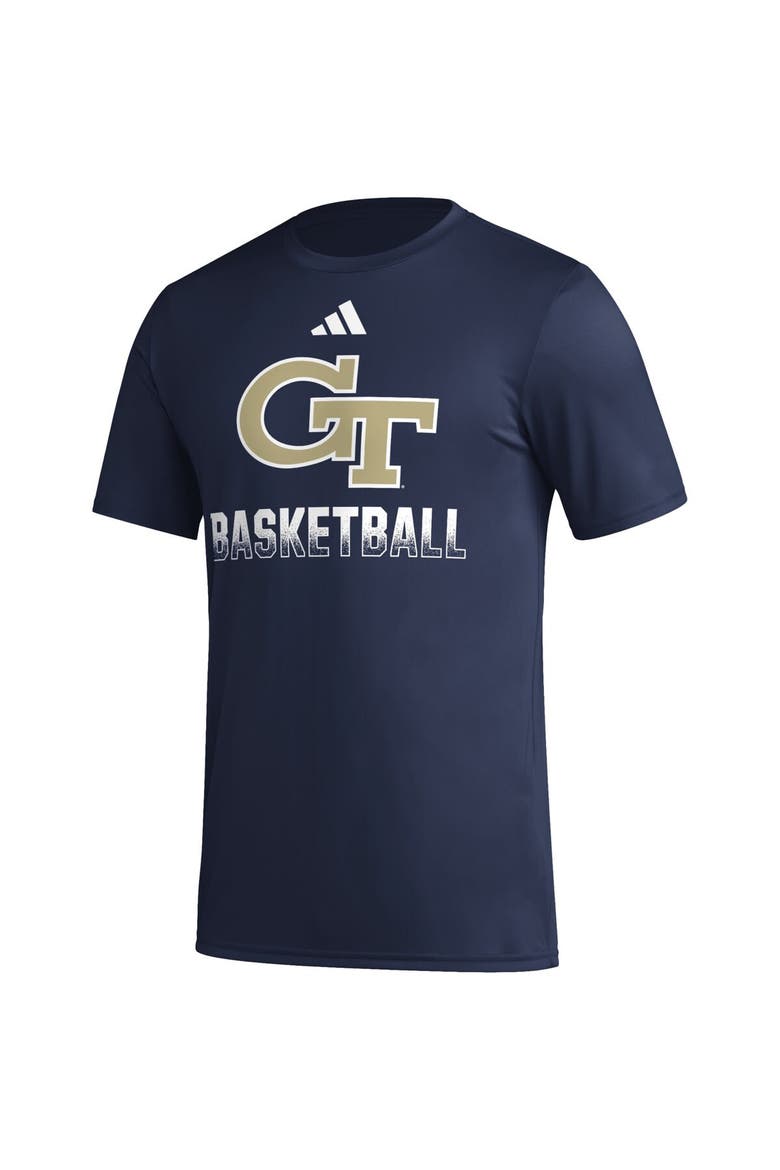 Men's adidas  Navy Georgia Tech Yellow Jackets Fadeaway Basketball Pregame AEROREADY T-Shirt, Alternate, color, Navy