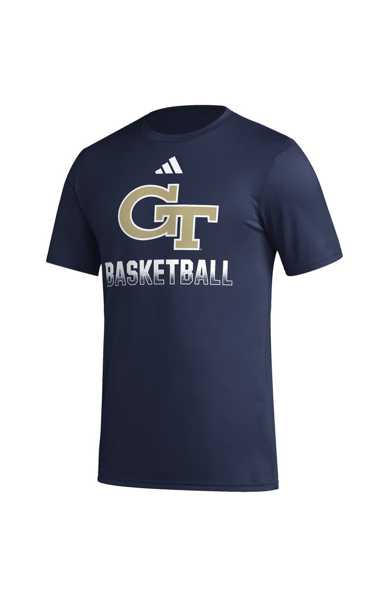 adidas Men's adidas Navy Georgia Tech Yellow Jackets Fadeaway Basketball Pregame AEROREADY T-Shirt, Alternate, color,
