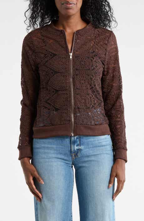 Forgotten Grace Crochet Mesh Zip-Up Jacket