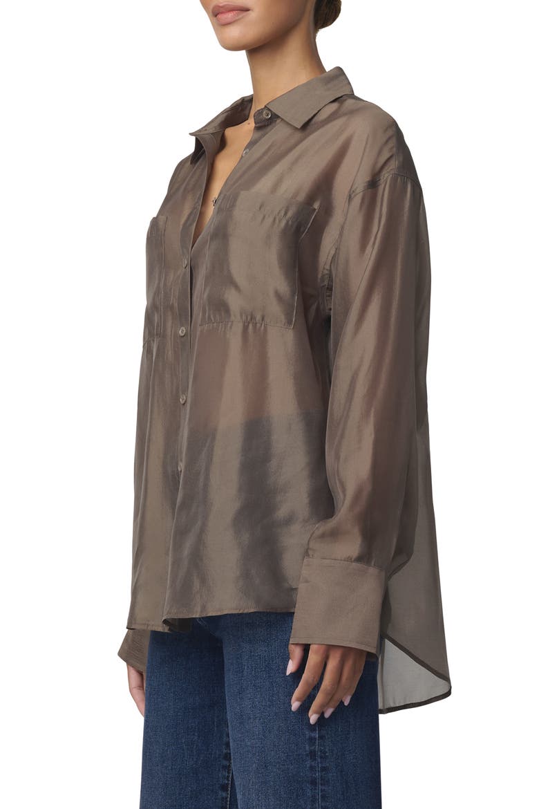 The Organza Boyfriend Shirt, Alternate, color, PORTOBELLO