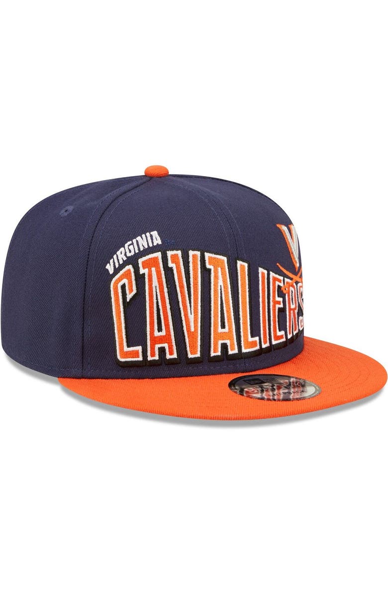 New Era Men's New Era Navy Virginia Cavaliers Two-Tone Vintage Wave 9FIFTY Snapback Hat, Alternate, color, Navy