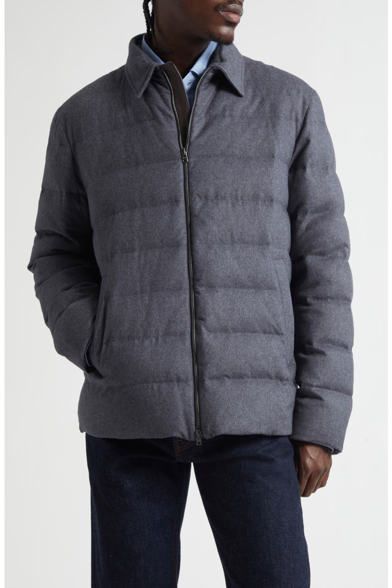 Cashmere & Silk Down Puffer Jacket, Main, color, CHARCOAL