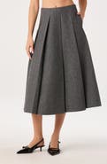ASTR the Label Kelsie Pleated Wool Blend Midi Skirt