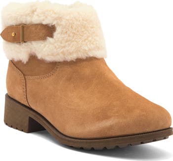 UGG Brown Shearling Fold Down Cuff Boots with Lug online Sole 8