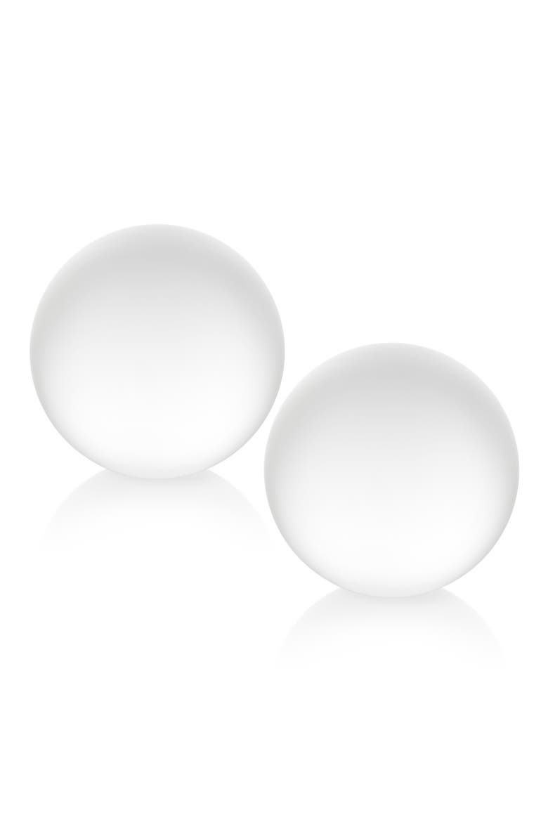 Frosted Decorative Set of 2 Crystal Balls, Main, color, FROSTED