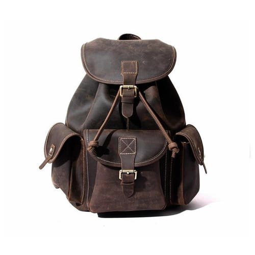 Steel Horse Leather The Asmund Backpack | Genuine Leather Rucksack In Dark Brown