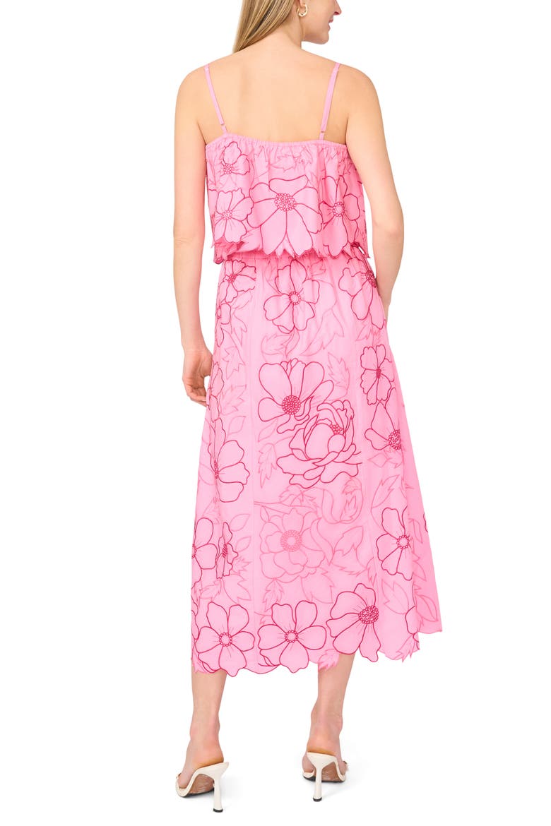 Floral Embroidery Midi Skirt, Alternate, color, SACHET PINK