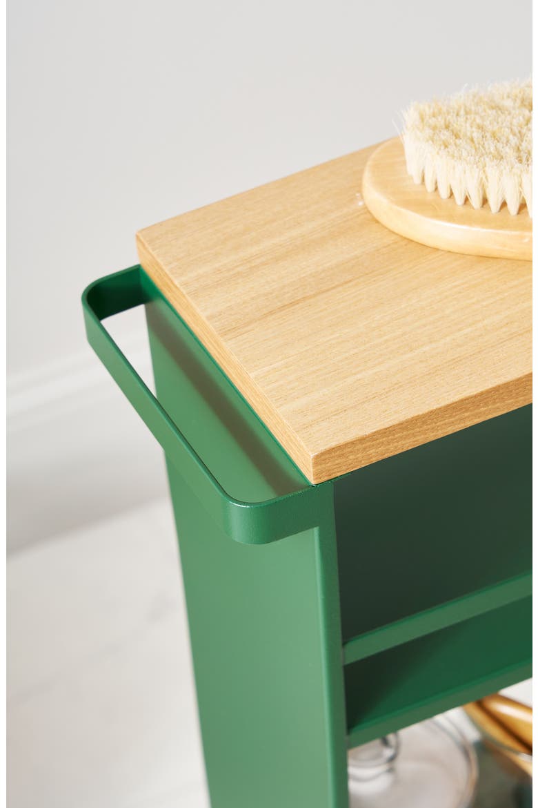 Steel Rolling Storage Cart, Alternate, color, FOREST GREEN