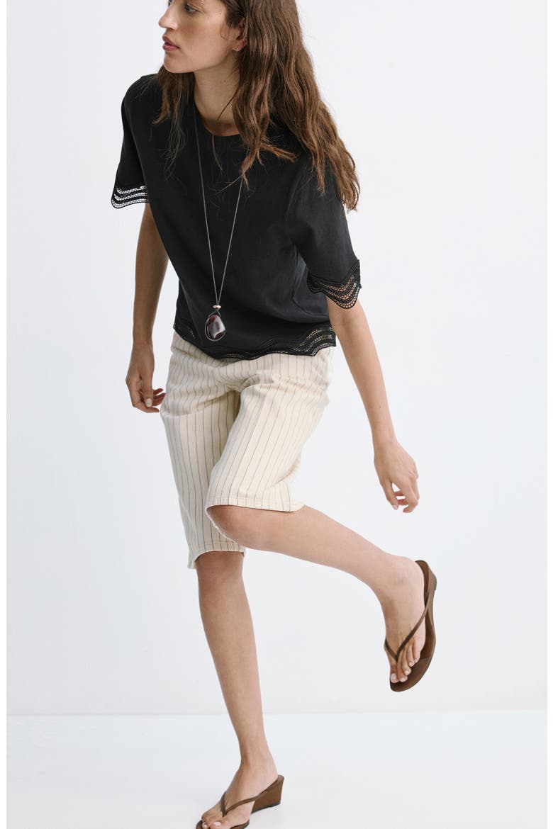 Open Stitch Top, Alternate, color, BLACK