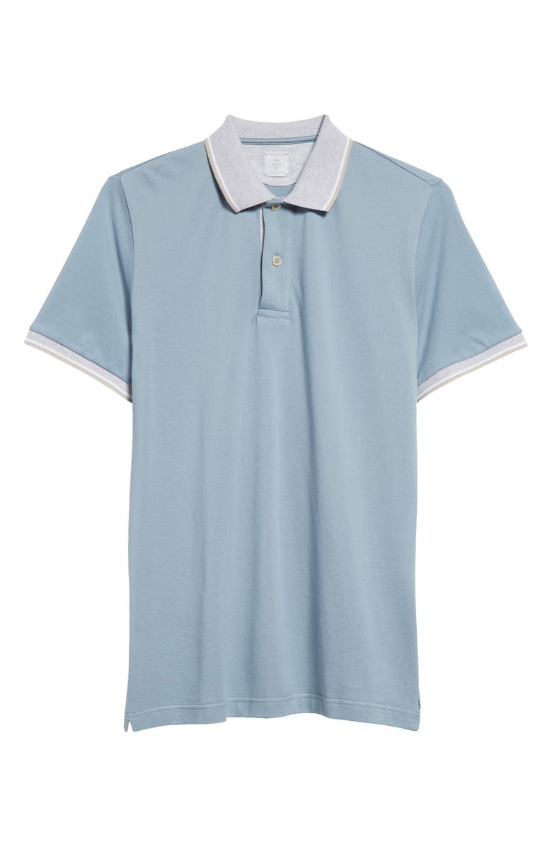 Eleventy Tipped Piqué Cotton Polo, Alternate, color, 