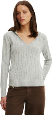 Cottonon Women's Cotton V Neck Pullover