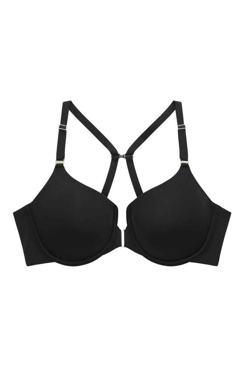 ComfortStretch Underwire Front Closure T-Shirt Bra, Alternate, color, BLACK