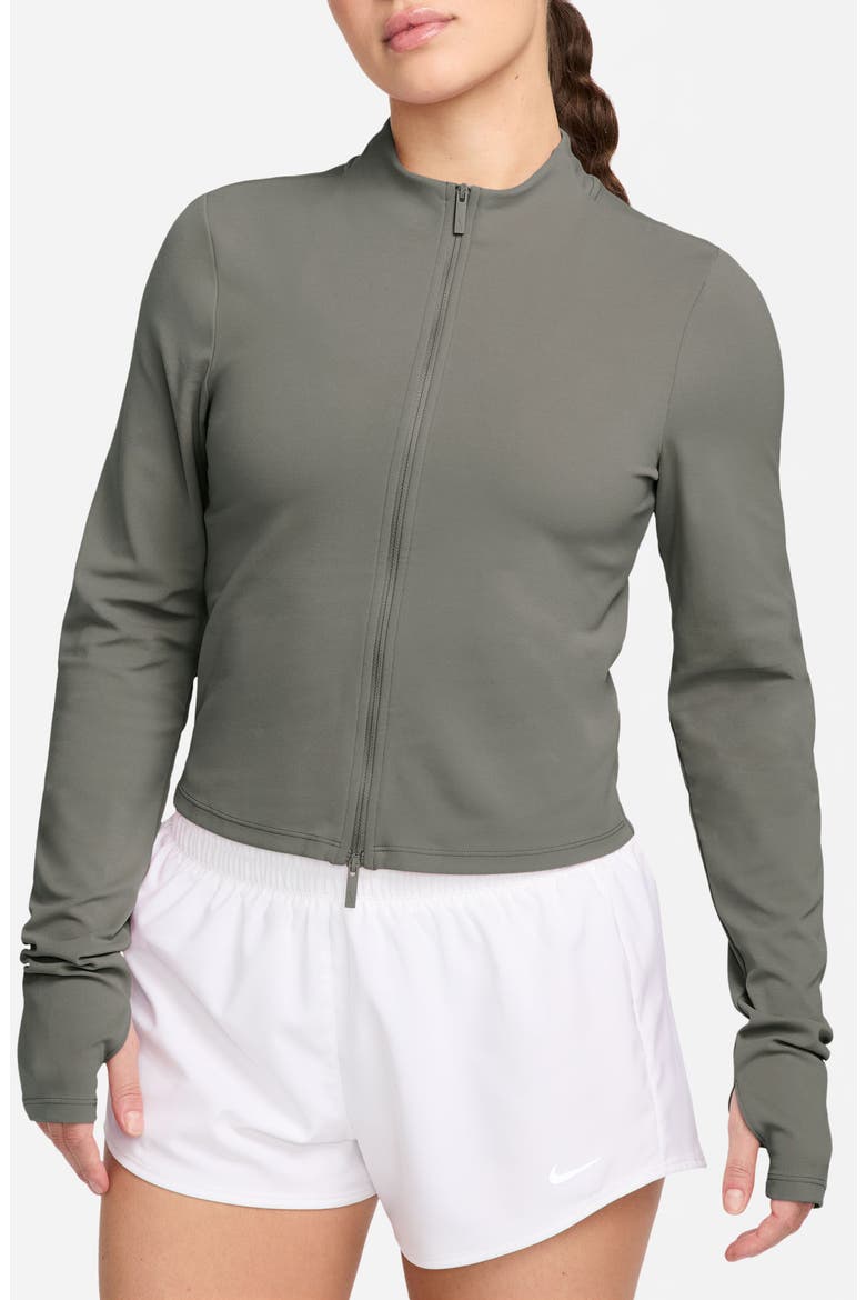 Zenvy Dri-FIT Long-Sleeve Full Zip Top, Main, color, 320 LTARMY/WHITE