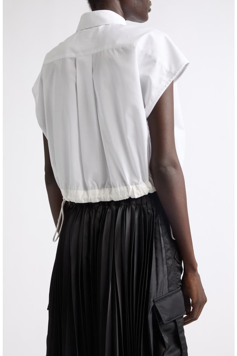 Crop Poplin Shirt, Alternate, color, WHITE