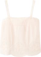 MANGO Pleated Embroidered Camisole