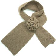 Portolano Cashmere loop scarf with flower