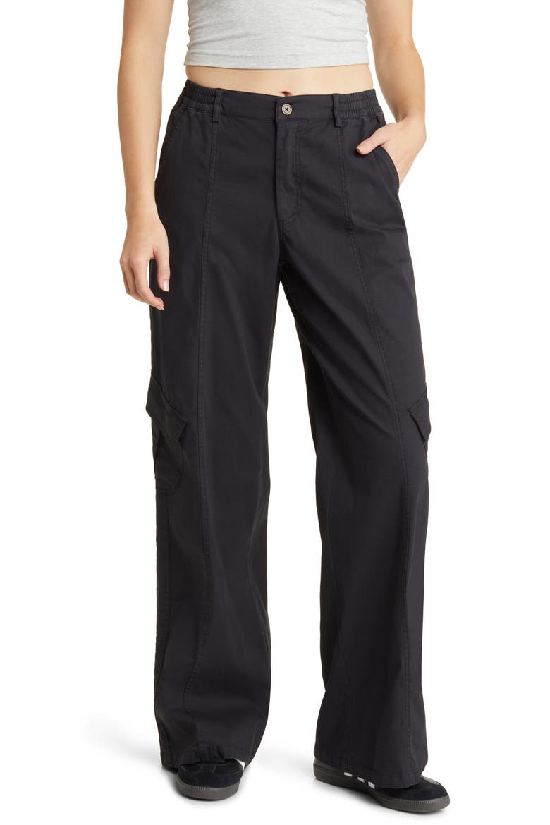 Wide Leg Cargo Pants, Main, color, BLACK JET